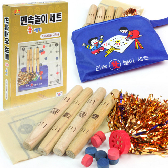 국산 민속놀이세트 윷 + 제기 / 가족 보드게임 휴대용, 대신_민속놀이세트(윷+제기), 1개