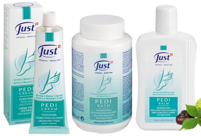 JUST 스위스유스트 천연 페디크림 페디밤 페디솔트 발관리 3종세트, 1개