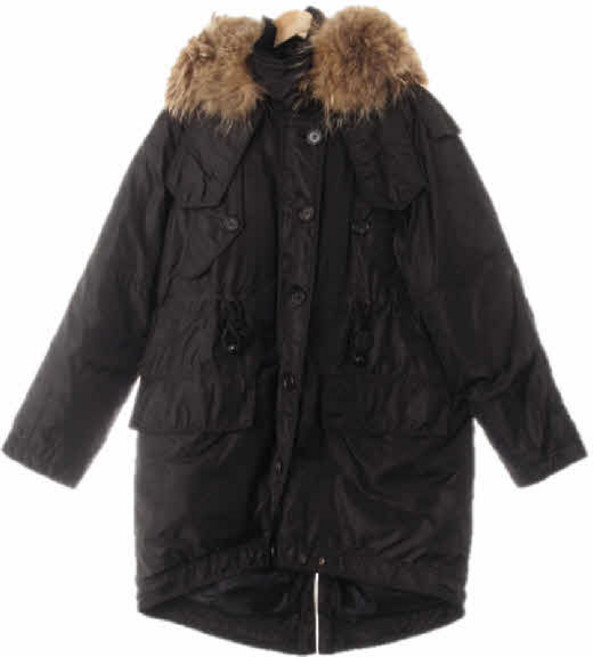 0202 마쥬 블랙 구스다운 퍼배색사파리패딩점퍼 [82-88-160]