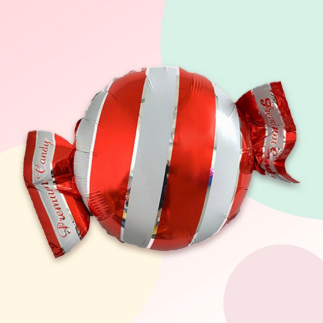 [파티지] 대형 크리스마스풍선 모음 C / 성탄절풍선/ 트리풍선/산타풍선/눈사람풍선/루돌프풍선/썰매풍선, C_E_대형풍선_ 스트라이프 캔디_레드