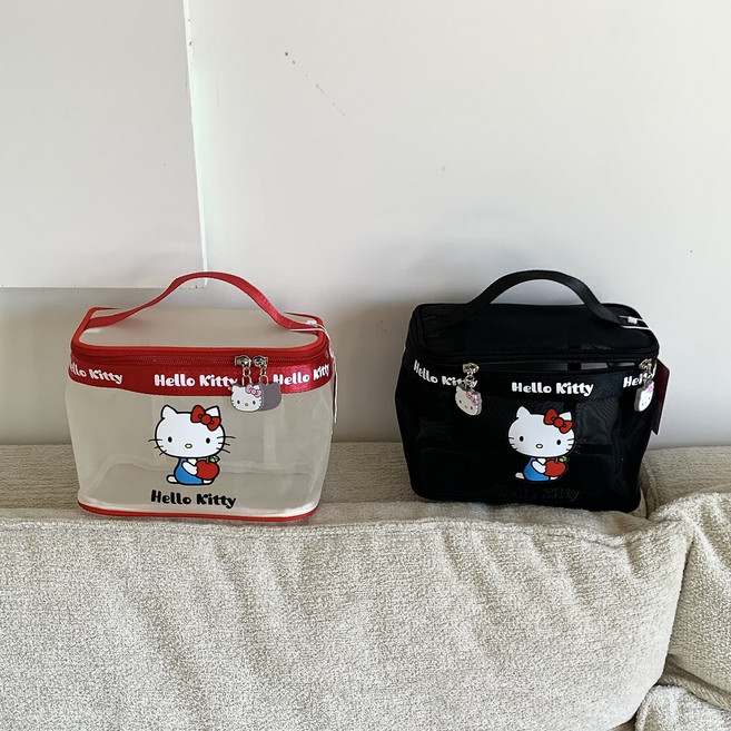 정품 헬로키티 메쉬 파우치백 파우치 코스메틱 러블리 여행용 파우치 큰파우치 여행파우치 빅파우치