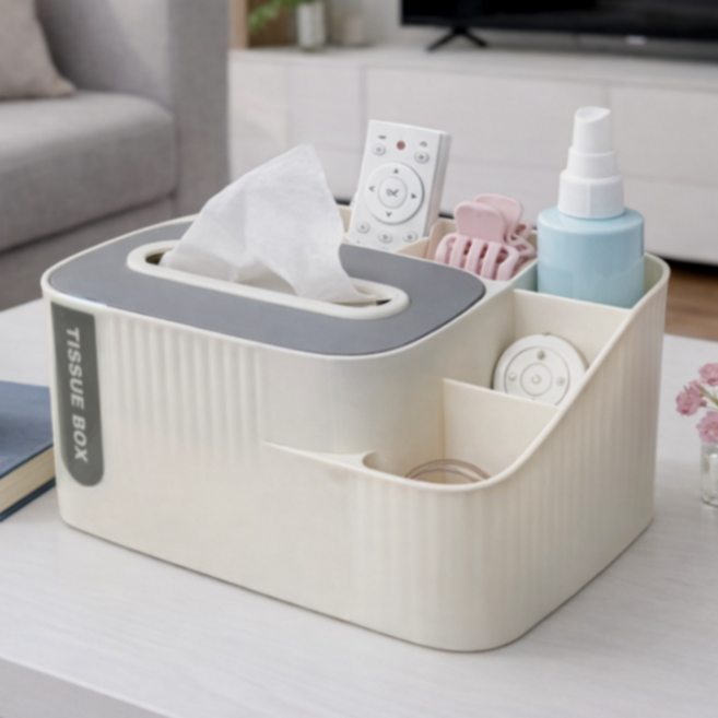 무아랑 넉넉한수납 넓은입구 다용도 티슈정리함, 1개, 화이트