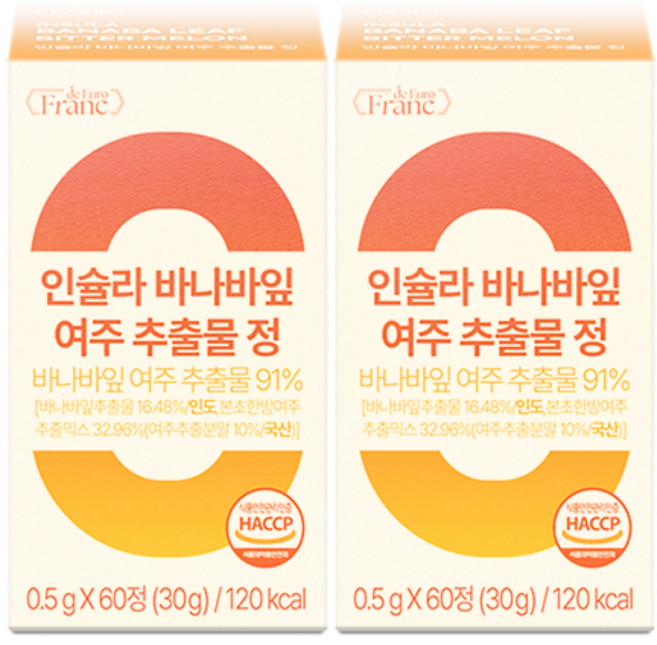 인슐라 바나바잎 추출물 고함량 91% 여주 케어, 2개, 60정
