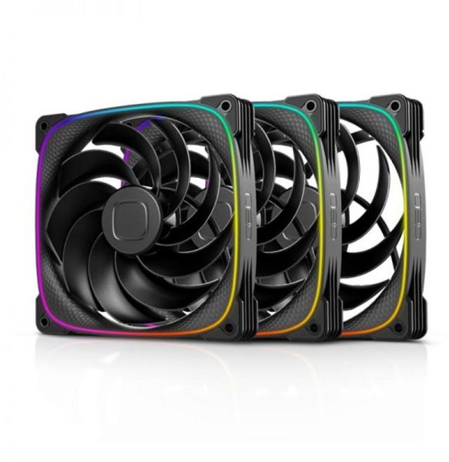 스쿼마 2503 RGB PWM 팬 - 140mm 1팩 성능 및 사일런트 밸런스 듀얼 조명 루프 5V 3핀 주소 지정 가능 4핀 블랙GEO-S2503B-14S, 140mm Reverse Blade x 3, 블랙