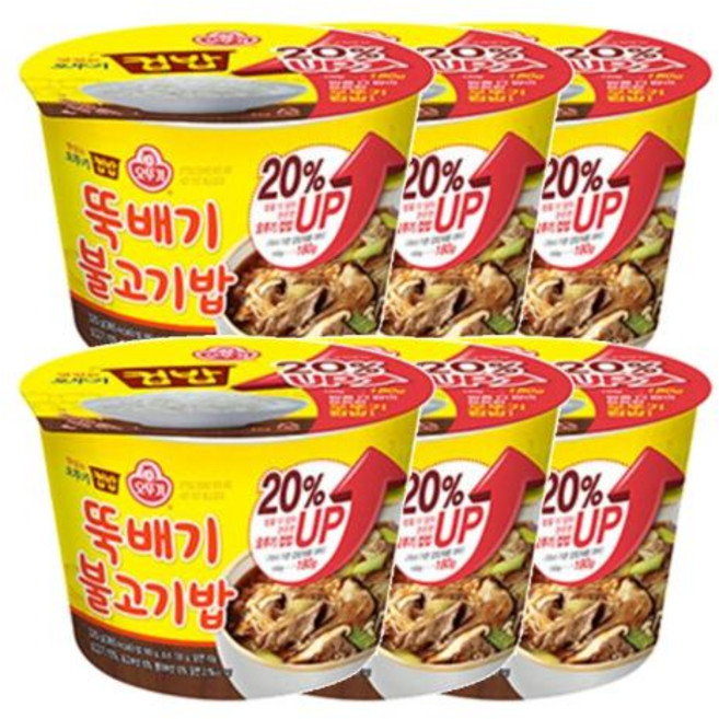 오뚜기 컵밥 뚝배기불고기밥(증량), 320g, 6개
