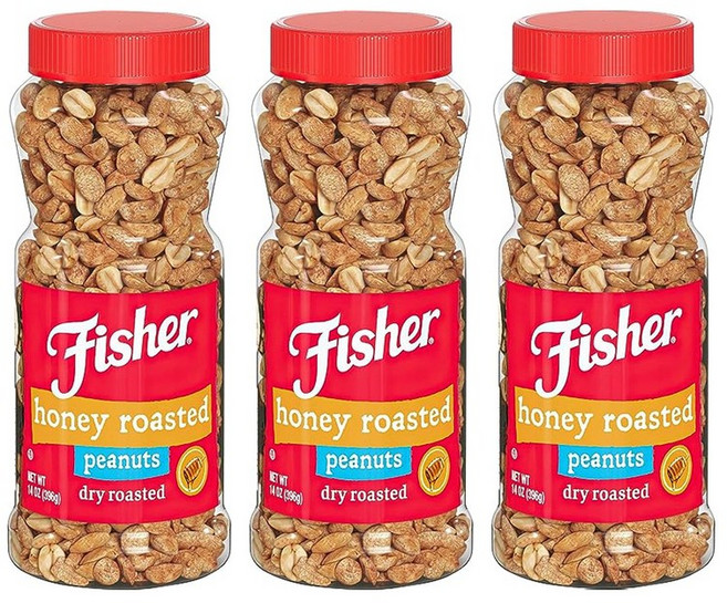 Fisher 피셔 허니 로스티드 피넛 땅콩 396g 3팩, 3개