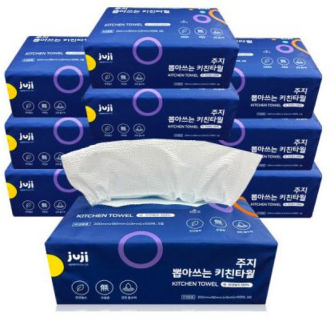 주지 뽑아쓰는 키친타올 3겹 100매 x 9팩(총900장) 팝업 키친타월 천연펄프 100% 무형광, 주지 뽑아쓰는 키친타올 3겹 100매 x 9팩(총900