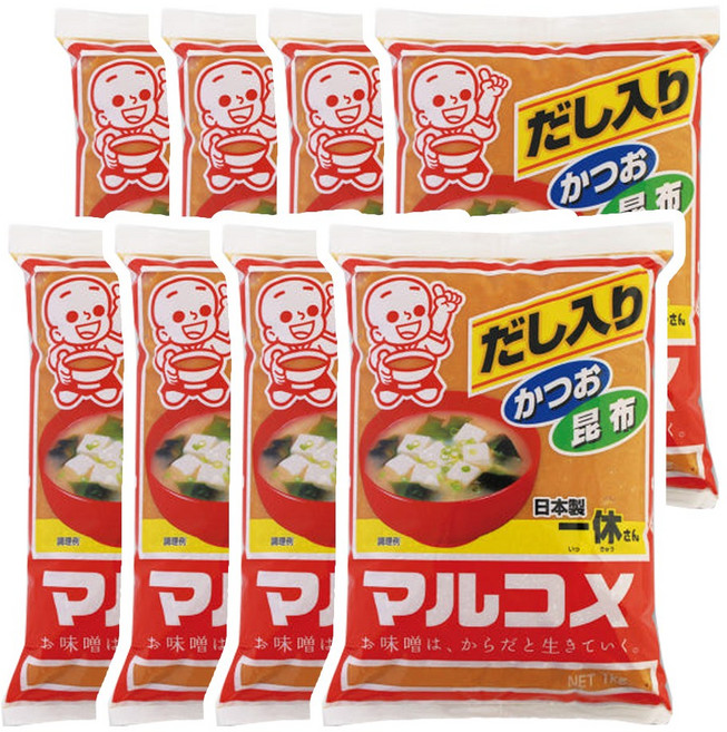 마루코메 미소된장 시로미소 잇큐상, 1kg, 8개