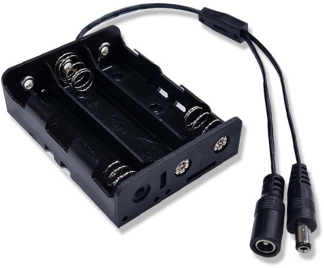 12V 충전 18650 배터리 홀더 3구 건전지 케이스 리튬이온 배터리팩 DC잭 B-12V, 블랙, 배터리홀더 (단품)