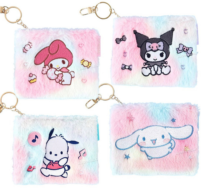 산리오 동전 지갑 사각 미니 파우치 마이멜로디 쿠로미 시나모롤 포차코