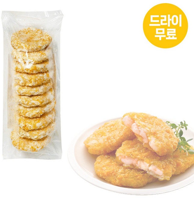 코다노 빵가루 새우패티 650g (65gX10개입) 새우까스 수제버거 햄버거패티 튀김 업소용 식자재/유통기한26.6.12, 1개