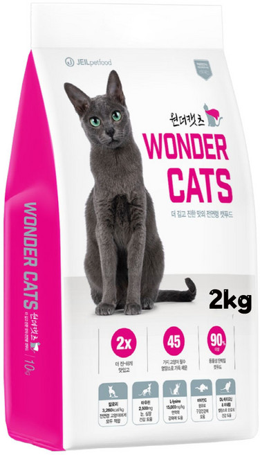 원더캣츠 전연령 반려묘 기능성 사료, 2kg, 3개