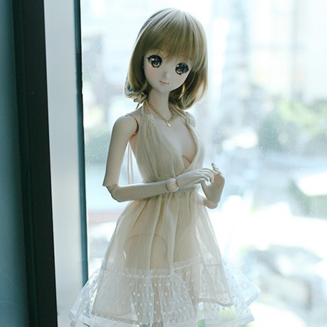구체관절인형 옷 쉬폰 홀터넥 드레스 60cm SD 도리스돌, 2. 베이지 (옷만 인형없음), 1개