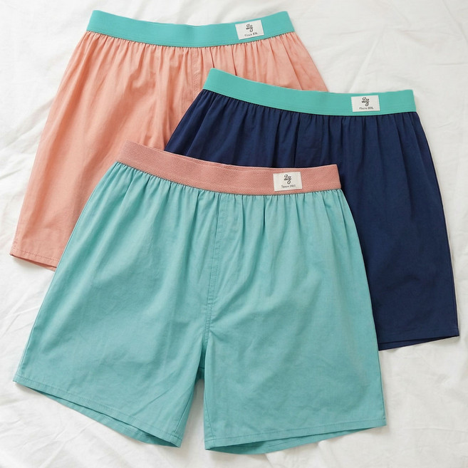 플립더플랫 국산 순면 100% 여성트렁크 40수 주자직 사각팬티 안심 반바지 홈웨어