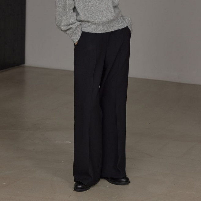 리안뉴욕 시그니처 슬림 와이드 트라우저 슬랙스