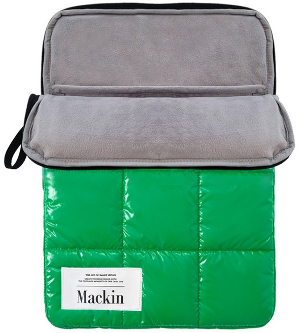 맥킨 노트북 패딩백 파우치, 그린, 1개