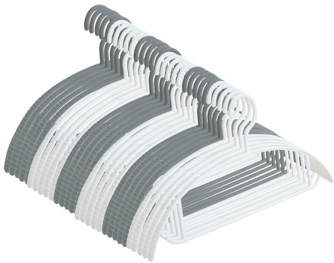 보노하우스 어반 어깨 뿔 방지 논슬립 옷걸이, 화이트 + 그레이, 50개