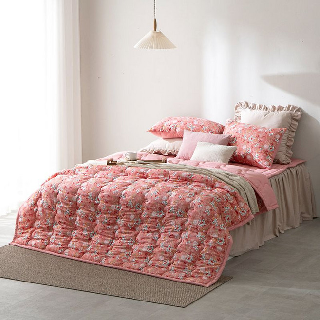 뮬라 소프트 플란넬 차렵이불, 핑크