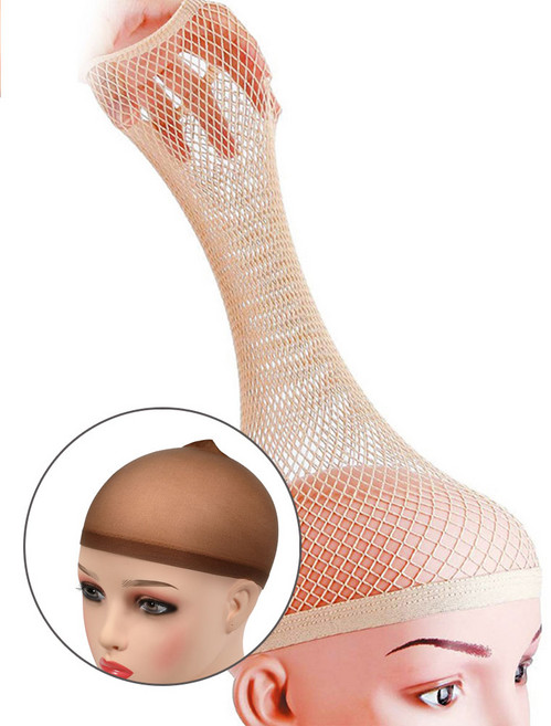 예삐스토어 2p+2p 머리 고정 가발 착용망 머리망 고정 망사 두건, 1세트, 뚫린것 베이지+막힌것 브라운