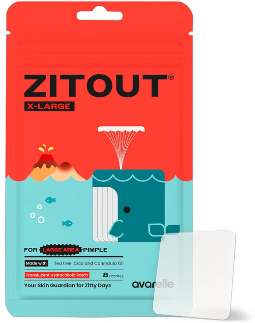 에버렐 짓아웃 트러블 패치 빅사이즈 하이드로콜로이드 50mm 어깨 가슴 이마 넓은 부위 사용 가능 대형, 1개, 8개입