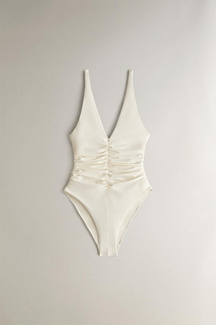 zara 자라 셔링 비치 스윔수트 - 크림