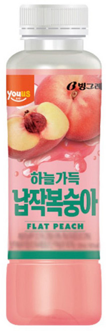 유어스 하늘가득 납작복숭아, 10개, 330ml