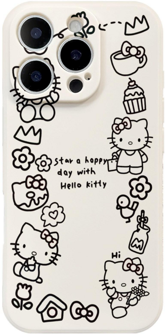 라인 플라워 키티 아이폰 갤럭시 폰케이스