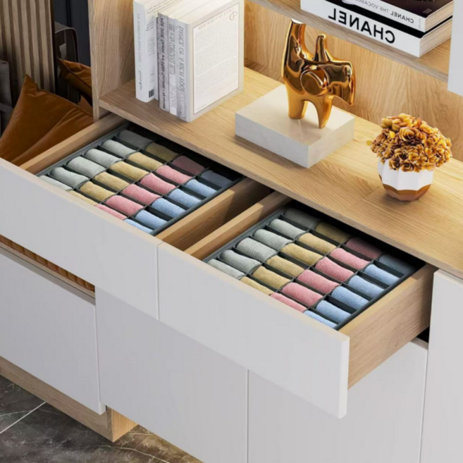 모아빛 정리정돈 속옷 양말 정리 수납함 4종, 1세트, 그레이