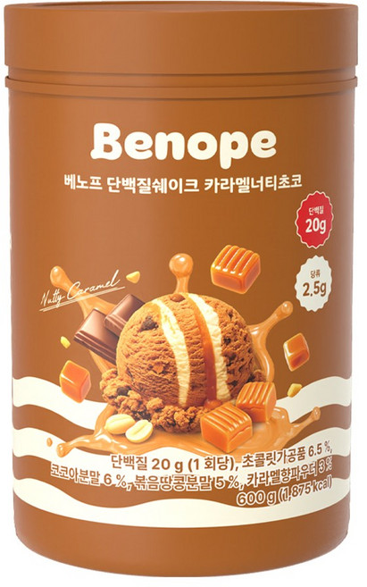 베노프 단백질쉐이크 카라멜너티초코, 1개, 600g