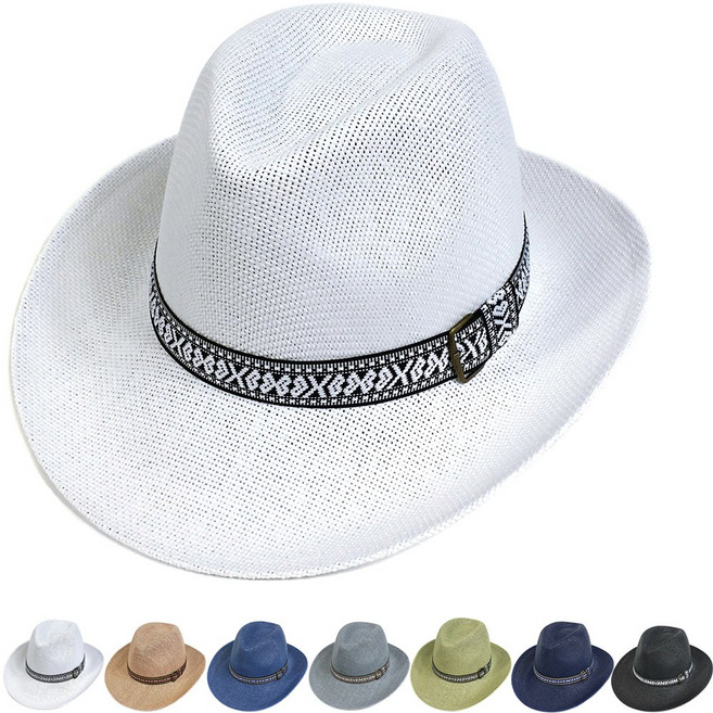 패션올리고 카우보이 중절모 페도라 파나마햇 남자 여자 여행 캠핑 등산 골프 여름 모자-HAT180605