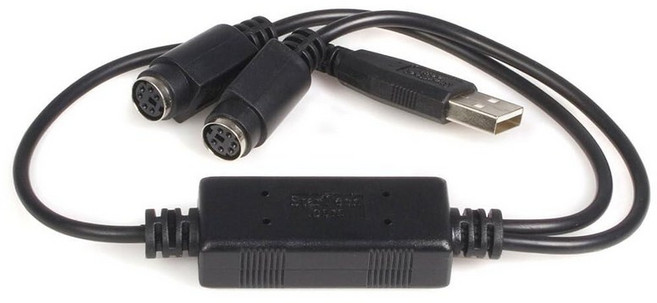 StarTech USB to PS/2 어댑터 키보드 및 마우스용 어댑터 블랙(USBPS2PC), PS/2KM to USB