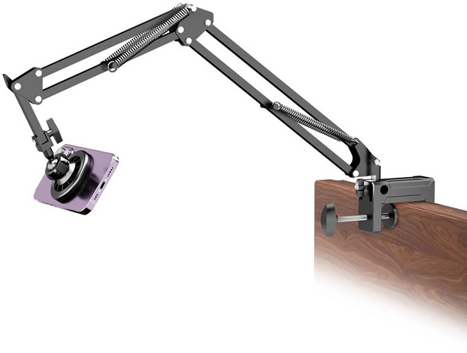 맥세이프 스탠드용 침대폰 홀더 클램프가 장착된 책상 마그네틱 휴대폰 암 마운트 킨들 15 14 13 12와 호환되는 조절식 침대 옆 눕힘 태블릿 마운트