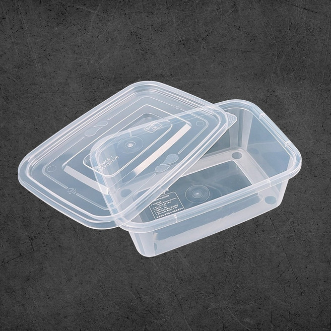 고강도 사출 밀폐용기 반찬 죽 김치통, 850ml, 투명, 50세트, 용기+뚜껑
