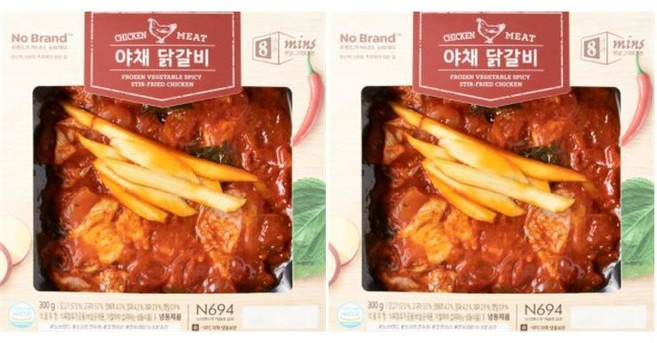 [노브랜드] 냉동 매콤하고 부드러운 맛있는 야채 닭갈비 (300g/팩) 냉동, 300g