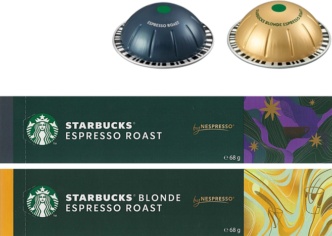 네스프레소 스타벅스 버츄오 에스프레소 2종 베스트, 2박스, 10개입, 6.8g