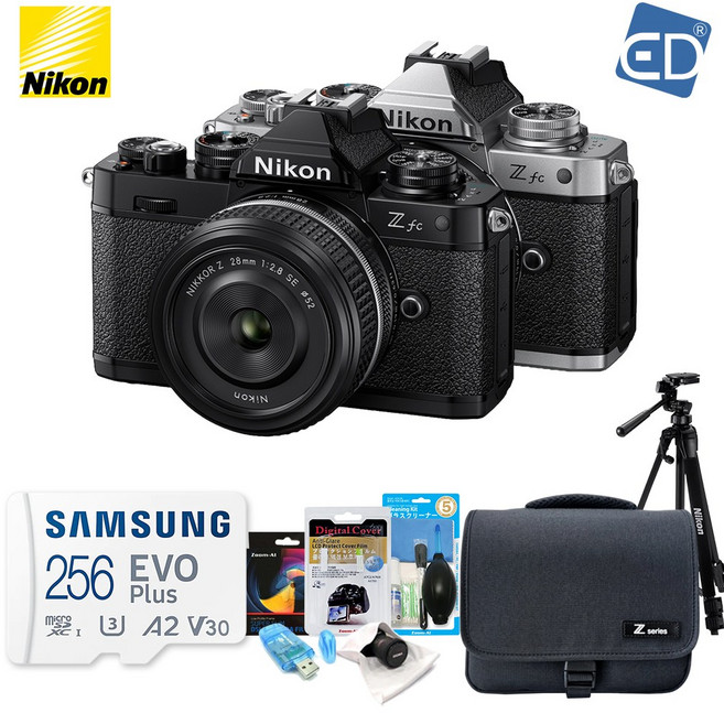 니콘정품 Z fc 28mm f2.8 Classic KIT 미러리스 +256G 패키지 /ED, 02 Z fc 28mm Classic KIT 블랙