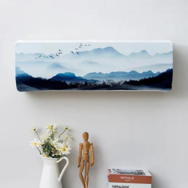 중국 스타일 벽걸이 에어컨 커버 신선한 패턴 에어컨 보호대, 41) 11 - 80x20x27   1P