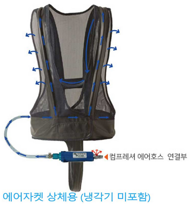 에어쿨자켓 에어냉각기, 에어자켓(전신형)KD-B700B 냉각기미포함, 1개