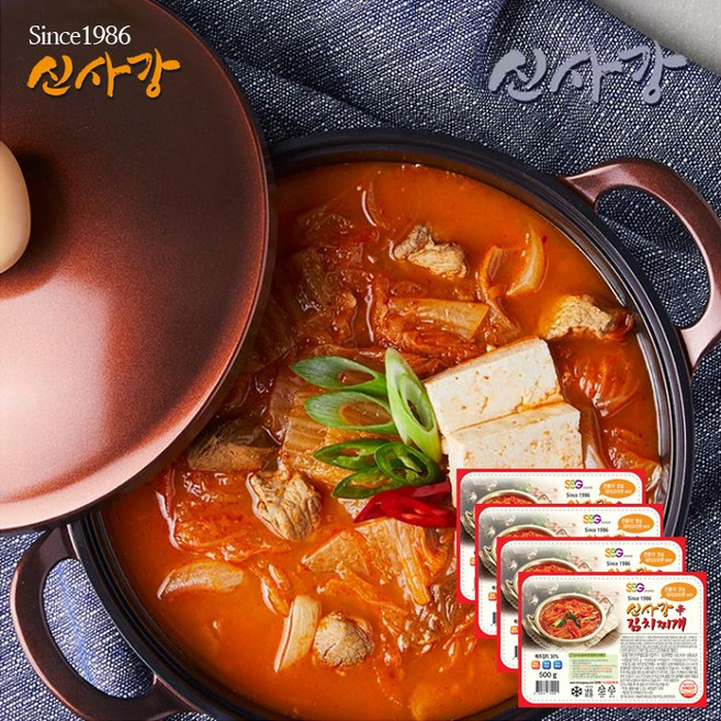 생생정보 방영 수원맛집 신사강 김치찌개_900g 가정식 간편 저녁메뉴 혼밥 캠핑음식, 900g, 4개