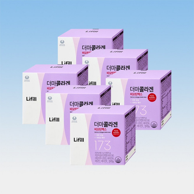 라이필 더마콜라겐 비오틴맥스 173달톤 셀레늄 비타민 A C 50포 6박스 300일분, 175g