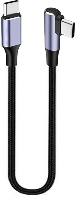 100W 고속충전 PD C to C 숏케이블 ㄱ자 게이밍 보조배터리케이블 노트북 맥북 프로, 1개, 20cm