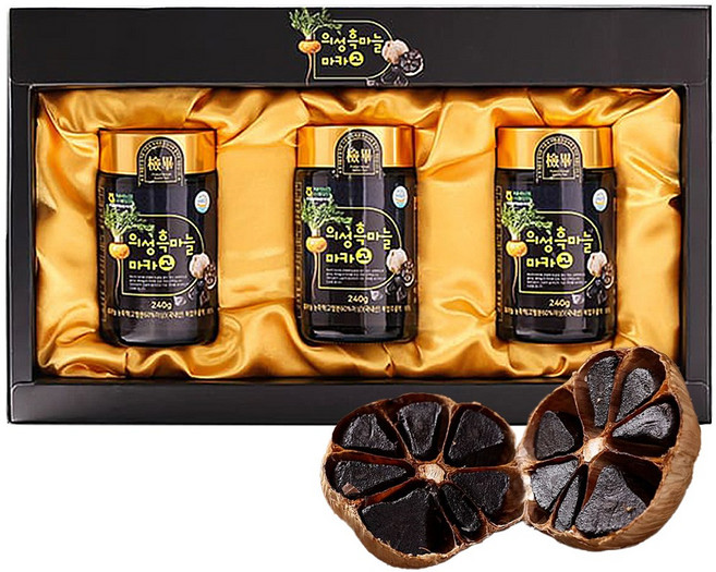 100% 국내산 의성흑마늘+페루 마카분말 함유/의성흑마늘 마카고/에너지 보충 건강엑기스 진한 진액고/선물세트 포장/부모님 직장인 건강선물세트, 6개, 240g