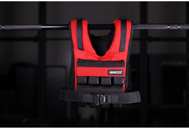 크로스핏 중량조끼 시그니처, 18kg조정가능한빨간색(철카운터웨이트)