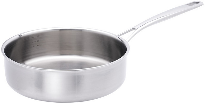 KOOZA 인덕션 통5중 316Ti 라인티탄 스텐 후라이팬 소테 편수, 1개, 24cm