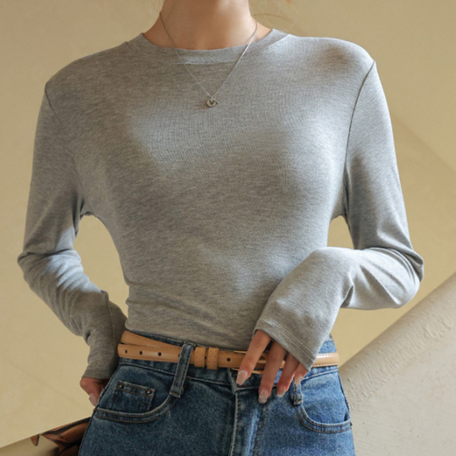 로렌미 알렌 라운드 슬림 긴팔티 S25SPT031824