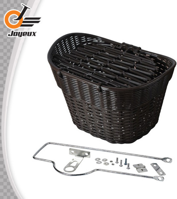 고정식 PVC 자전거 바구니 강화플라스틱소재, 1개, 짙은브라운