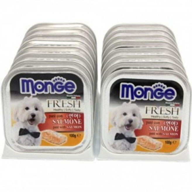 사각캔100g 몽이 캐주얼 16개 연어 강아지간식 캔, 본상품선택