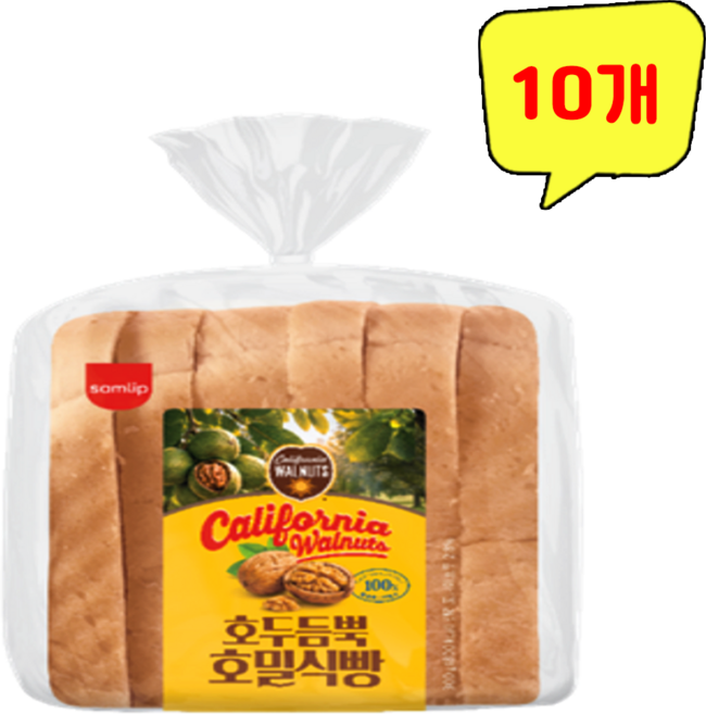 삼립)캘리포니아호두호밀식빵, 10개, 230g