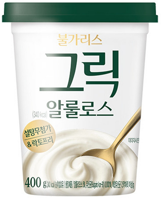 불가리스 락토프리 그릭요거트 알룰로스, 3개, 400g