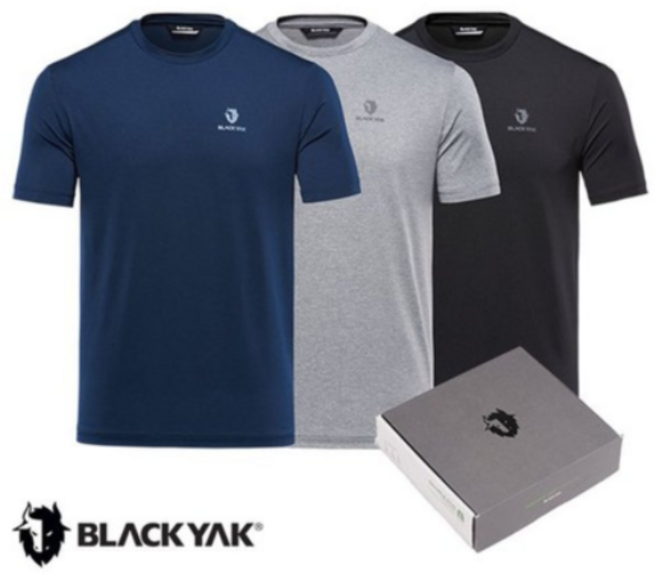 블랙야크 B트리플3라운드S 1BYTSM2801 검정+회색+남색 반팔 라운드티3종 세트